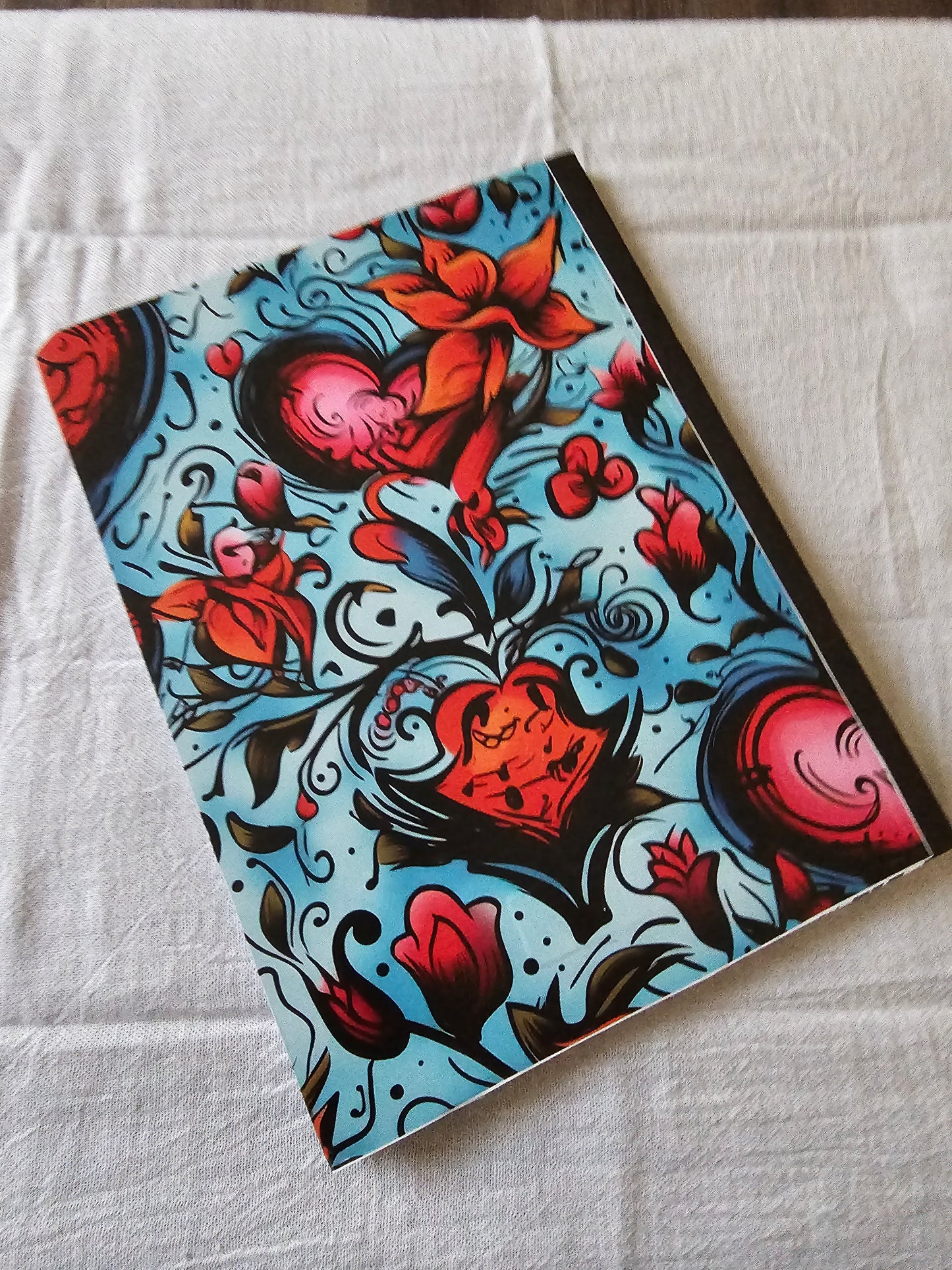 Heart floral notebook