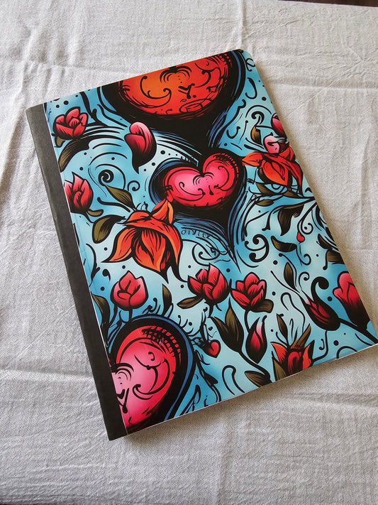 Heart floral notebook